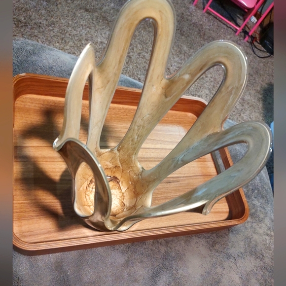 Vintage Makora Krosno open handkerchief unique beautiful blown glass vase decor - Picture 14 of 16